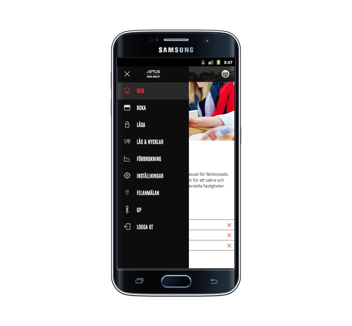 Aptus bokning och information i mobilen